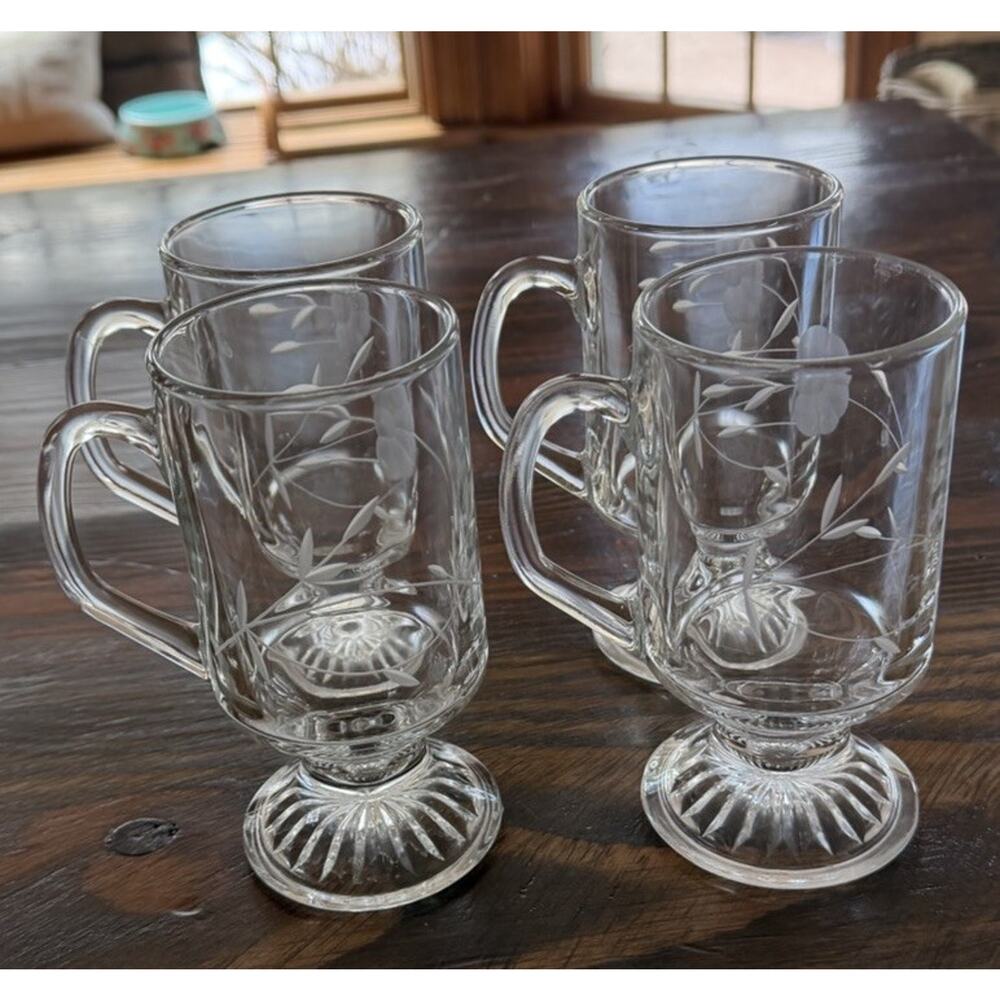 PRINCESS HOUSE SET OF 4 Heritage Irish Coffee Pedestal Mugs Fast Ship 3442-60
